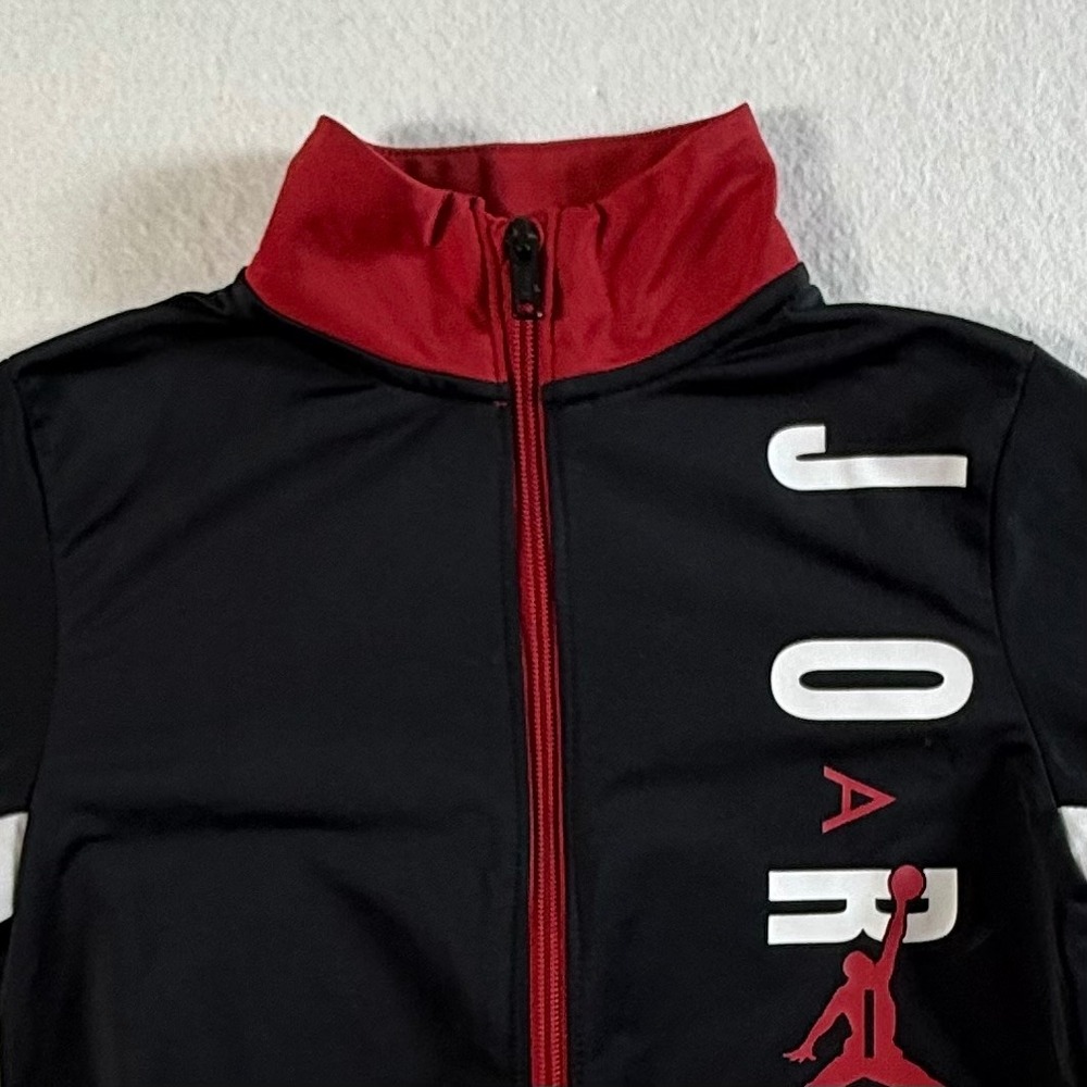 Jordan Track Jacket Kids Small 8-10 Full Zip Jumpman Logo Black Red White